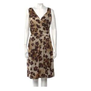 MOSCHINO Cheap and Chic Silk Animal Print V-neck Sleeveless Midi Dress Size 8
